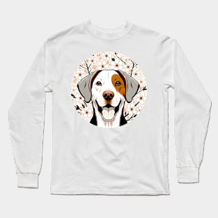 Braque du Bourbonnais Enjoys Spring's Cherry Blossoms Long Sleeve T-Shirt